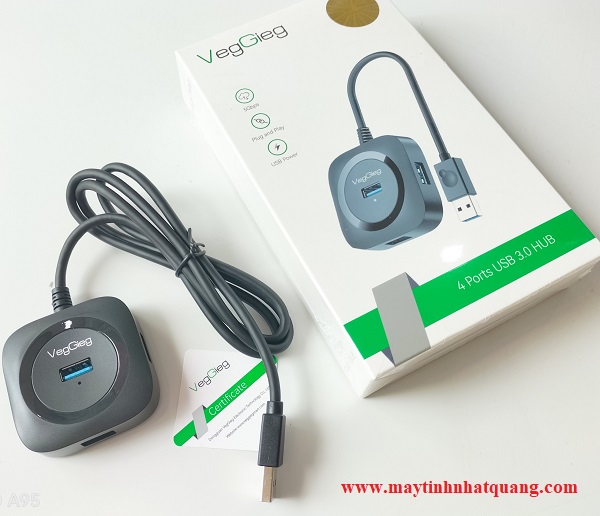 Bộ chia cổng USB 3.0 1 ra 4  dây dài 1m VegGieg V-U342